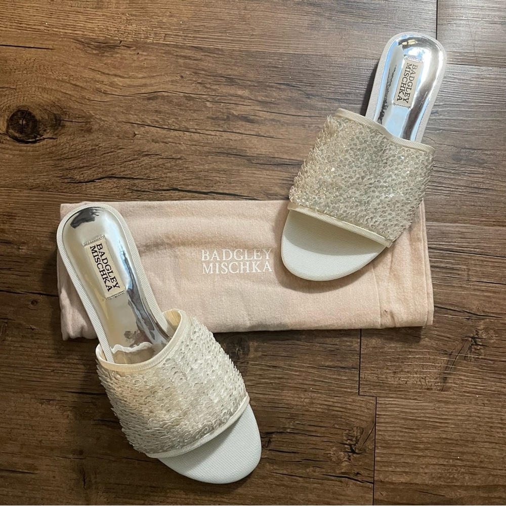 White Sequin sandals